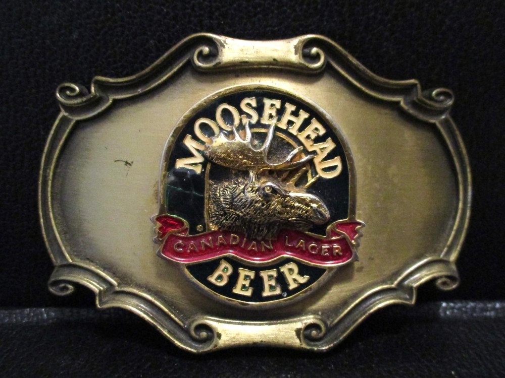 Moosehead Beer Canadian Lager 1978 Belt Buckle Rain Tree 3d Look Vintage Promo