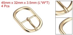 4Pcs 0.94&Prime; Single Prong Belt Buckle Oval Center Bar Buckles for Belt, Gold