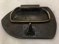 Vintage Belt Buckle Solid Brass Automotive Logo 2 5/8&Prime; L x 1 7/8 W Free Shipping