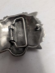 Belt Buckle Snarling Lion Tiger Big Cat 3D Silver Tone Metal Rare