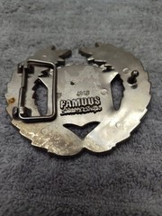 Vintage Famous Stars and Straps American Flag Cadillac Chrome Belt Buckle 8387🔥