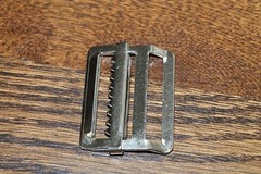 2 Nickel Metal slide ladder buckle with adjustable jaw 1 1/2&Prime; buckle