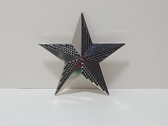 Silver With Black Sparkling Stones. Star Metal Fashion Belt Buckle