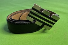 Diori Bardini Black Leather Belt w/ Modern Buckle | Genuine Italian Style