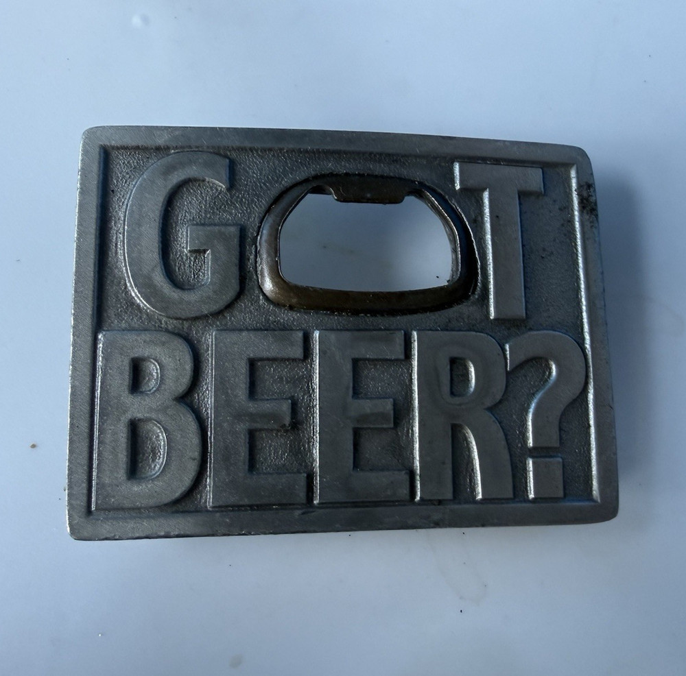 Bergamot Got Beer? Silver Metal Western Belt Buckle Bottle Opener Fits 1.5&Prime;
