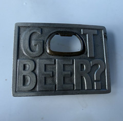Bergamot Got Beer? Silver Metal Western Belt Buckle Bottle Opener Fits 1.5&Prime;