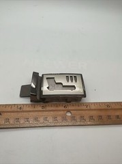 CALVIN KLEIN – Metal Belt Buckle With Gun Cutout – Black & Silver