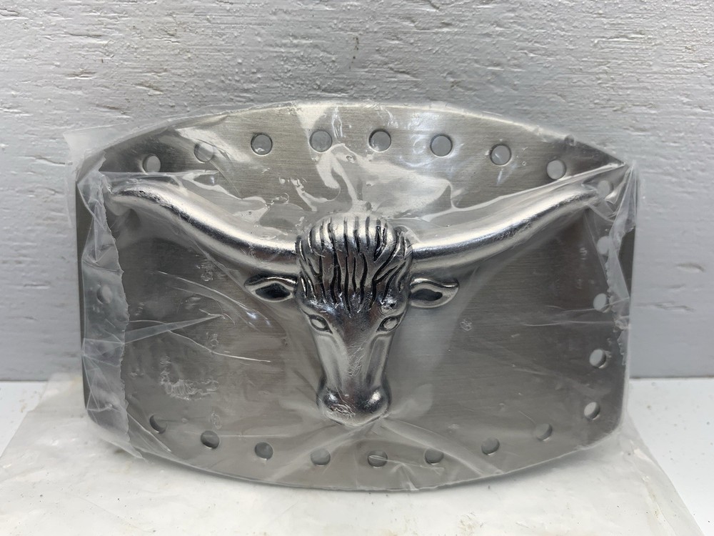 Vintage Longhorn Steer Belt Buckle Rancher Cowboy Western New In Package!
