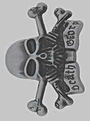 Skull Belt Buckles Gray Metal Vintage Skeleton Crossbones Pirate Halloween Party