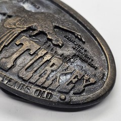 Vintage 1974 Wild Turkey Bergamot Brass Works Austin Nichols Bourbon Belt Buckle