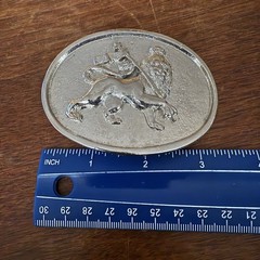 Lion of Judah Rastafarian Belt Buckle Silver Staff Ethiopian Culture Jamaica