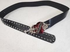2000s Love Hurts Vintage Style Belt Traditional Graphic Adjustable 29-37 Unisex