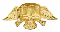 Mens Womens Skull Belt Buckle Metal Tattoo Pirate Cross bones Halloween Costume