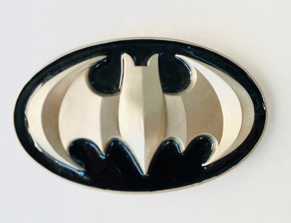 GTO « BATMAN » Logo Chrome & Black Metal Belt Buckle 4in x 2.5in