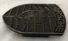 Vintage Belt Buckle Solid Brass Automotive Logo 2 5/8&Prime; L x 1 7/8 W Free Shipping