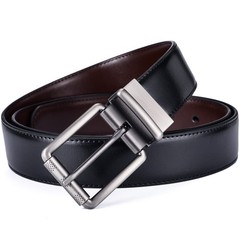 Beltox Men&rsquo;s Genuine Leather 34-36, Black Coffee With Brushed Roller Buckle