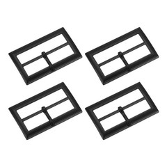 4Pcs Belt Buckle, 1.38&Prime; Single Prong Rectangle Buckles, Matte Black