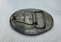VTG Turquoise Belt Buckle Red Color Stones South Western Country Style Oval