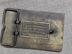 vintage 1984 belt buckle US OLYMPIC TEAM brass SHOOTING western USA cowboy 1980s