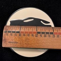 Thundercats 3” Round Metal Belt Buckle Retro Repop Cream Bkground & Black Cat