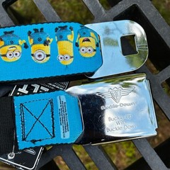 Buckle Down Despicable Me Minion Dave Face Unisex Buckle Belt Graphic Print 45&Prime;