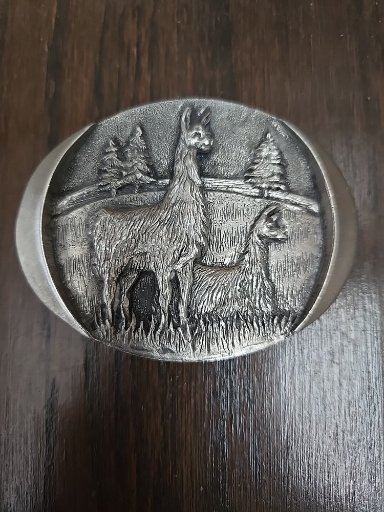 RARE Vintage Spec-cast Belt Buckle SILVER SAGE Deer Hunting DENVER Made In USA