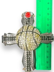 BASKETBALL BLING KING BELT BUCKLE LARGE SPARKLING NEW halloween