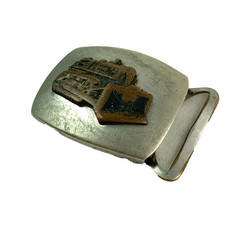 Vintage Caterpillar D7E Bulldozer Miniature Youth Metal Belt Buckle