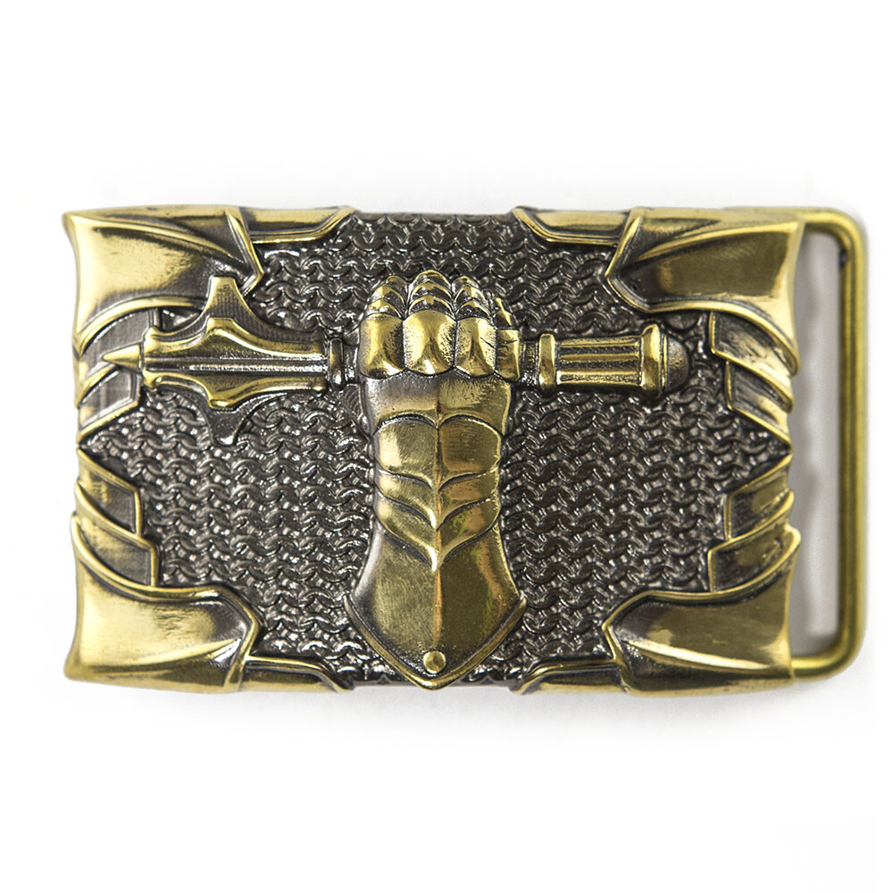 Military belt buckle Steel fist, Medieval, Military belt buckle; Armored buckle