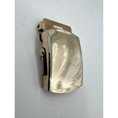Vintage Solid Brass Military Style Flip Top Web Belt Buckle Gold Tone Made in US