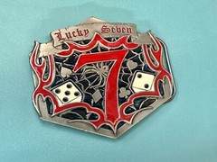 Lucky Seben 7 Seven’s Vegas gambling dice 04 Great American Products belt buckle