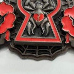 Heavy Metal Buckles Spider Keyhole Rose Belt Buckle