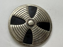 Round Hippy Punk Vibe Silver & Black Color Reel Of Tape Belt Buckle