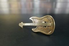 Guitar Belt Buckle – Brass Instrument Music Buckle 4 3/4s inches long Rock