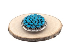 Vintage Native American Turquoise Nugget Cluster Belt Buckle Handmade Jewelry