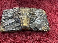 Belt buckle « Fenrir Wolf », Animal Brass belt buckle; Werewolf belt buckle