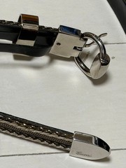 GUCCI Pre-Owned Silver Thin Leather Belt