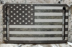 GRIP6 BELT BUCKLE – USA FLAG – GUNMETAL GRAY – 1.5 INCH WIDE – RUSTIC WORN