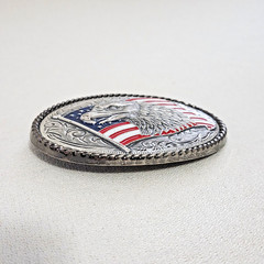 Ivan Belt Buckle – American Flag and Eagle (has wear) made in Taiwan