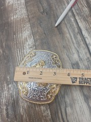 Western Belt Buckle Gold And Silver Colored Horse Head Cowboy Western Wear