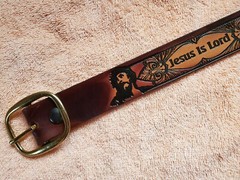JESUS IS LORD genuine leather belt & buckle.