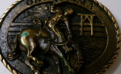 Oklahoma Rodeo, Belt Buckle, In Leather Pouch, Numbered LA-1470 (SC-48)