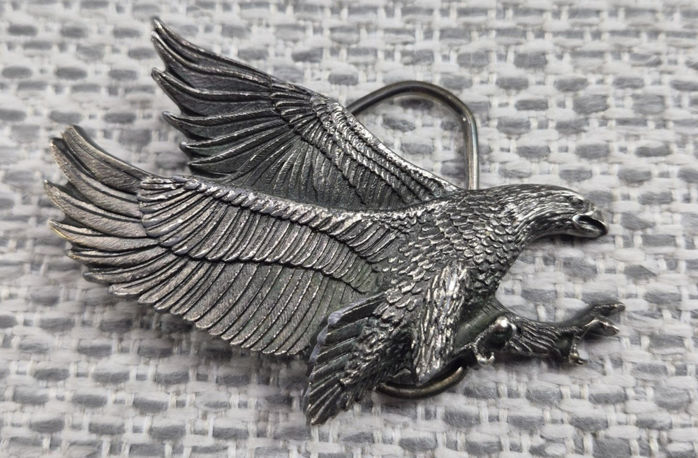 Vintage The Great American Buckle Co Belt Buckle Mens Silver Eagle 1979 Edition