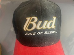 Budweiser Belt+Cap VTG Brass Budweiser Belt Buckle 1970&rsquo;s Classic Logo