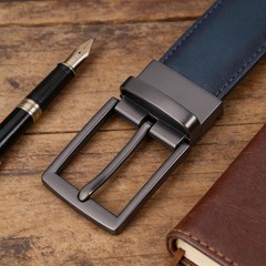 Men&rsquo;s Navy Blue Classic Pin Buckle Belt, Casual & 120cm/47.2inch, Dark