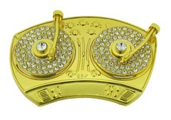 DISCO MENS ROCK REBEL Retro Turntable Belt Buckles Blaster Radio Dj Ghetto Music