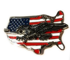 ✖ WESTERN STEER EAGLE American Flag Cowboy Rodeo Style ✖ Belt Buckle Buck ✖ USA