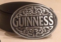 Guinness Celtic Knot Antique Silver Metal Belt Buckle