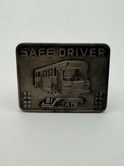 Vintage Safe Driver Bus Transportation Bi-State Metal Belt Buckle 2.5×2 inches