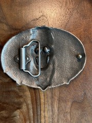 Cowboy Skull Maroon Belt Buckle Western Gothic Biker Style Skull Guns Rodeo Punk